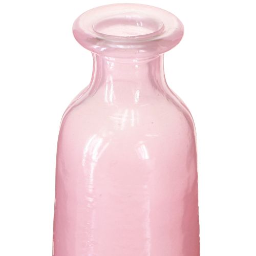 Floristik24 Decorative bottle flower vase glass pink rustic Ø6cm H24cm