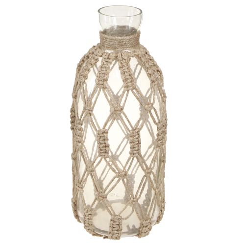 Product Decorative Bottle Glass Macrame Bottle Vase Ø10cm H27cm