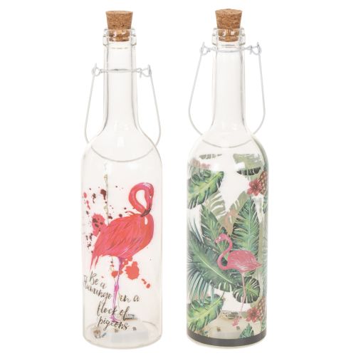 Deco bottle LED flamingo 37.5cm warm white 2pcs