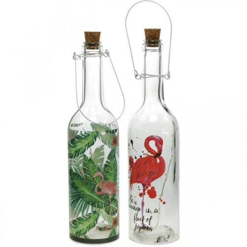 Deco bottle LED flamingo 37.5cm warm white 2pcs