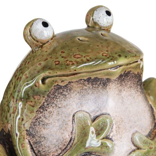 Product Decorative Frog Ceramic Green Brown Vintage L15.5cm 2 pcs