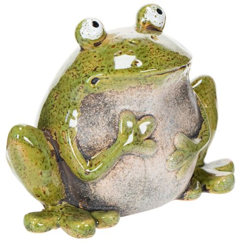 Decorative Frog Ceramic Green Brown Vintage L15.5cm buy online | Floristik24.ie