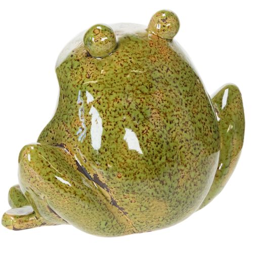 Decorative Frog Ceramic Green Brown Vintage L15.5cm | Floristik24.ie