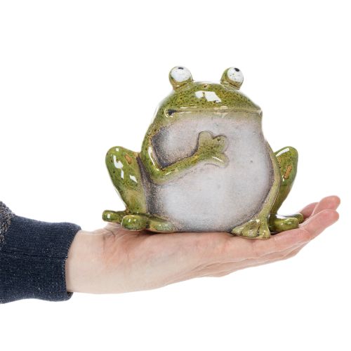 Decorative Frog Ceramic Green Brown Vintage L15.5cm | Floristik24.ie