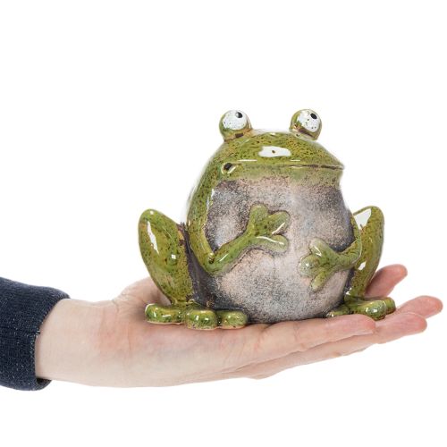 Decorative Frog Ceramic Green Brown Vintage L15.5cm | Floristik24.ie