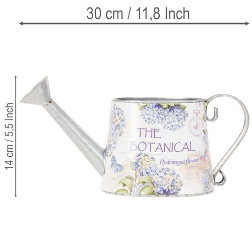 Decorative Watering Can Hydrangea Metal Vintage Flowers 30x11x14.5cm | Floristik24.ie