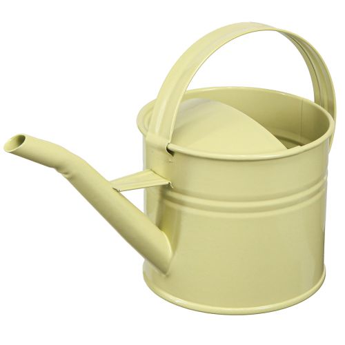 Product Decorative metal watering can, green/yellow, small, 28x13x17cm, 1.25l, vintage look, balcony decoration