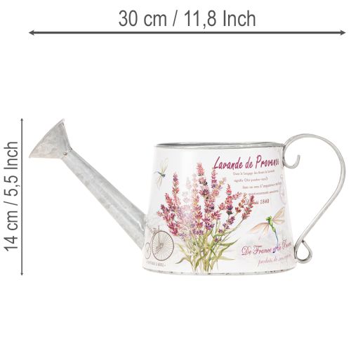 Decorative metal watering can, lavender, retro garden design, 30×11×14.5cm | Floristik24.ie