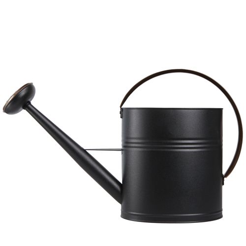 Product Decorative vintage metal watering can, black and olive green, 60x19x38cm, eye-catching for balcony or conservatory