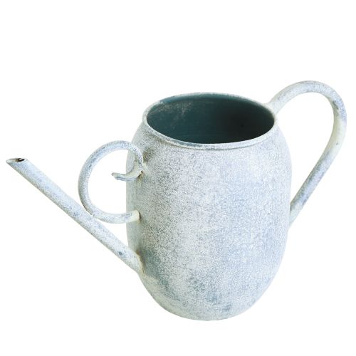 Product Decorative Watering Can Vintage Metal White Blue 32x11x18cm Decorative Accessory
