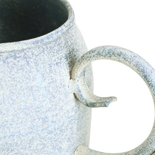 Product Decorative Watering Can Vintage Metal White Blue 32x11x18cm Decorative Accessory