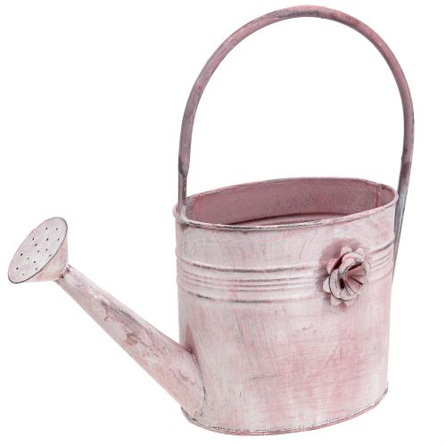 Floristik24 Decorative watering can made of metal pink L33cm W12cm H29cm