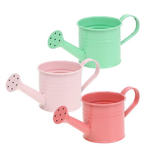 Decorative watering cans pastel ass. Ø7.5cm H7.5cm 8pcs