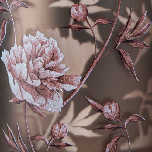 Product Decorative glass lantern peonies silver brown H12.5cm 2 pcs