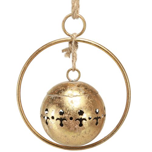 Floristik24 Decorative bell gold hanging decoration metal natural Ø14cm