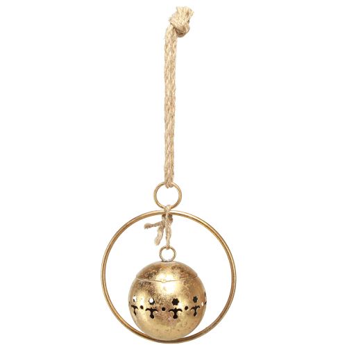 Floristik24 Decorative bell gold hanging decoration metal natural Ø14cm