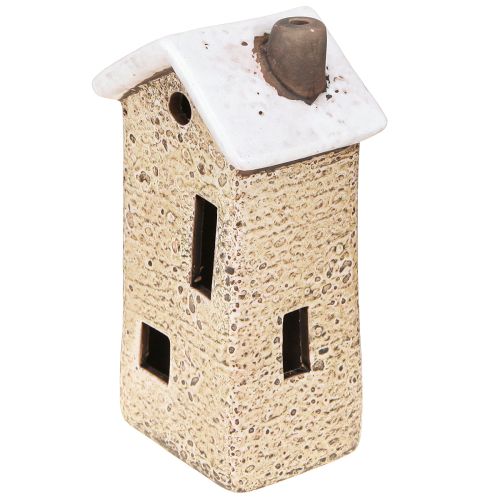 Floristik24 Decorative house ceramic cream red grey 10/12/13.5cm 3 pieces