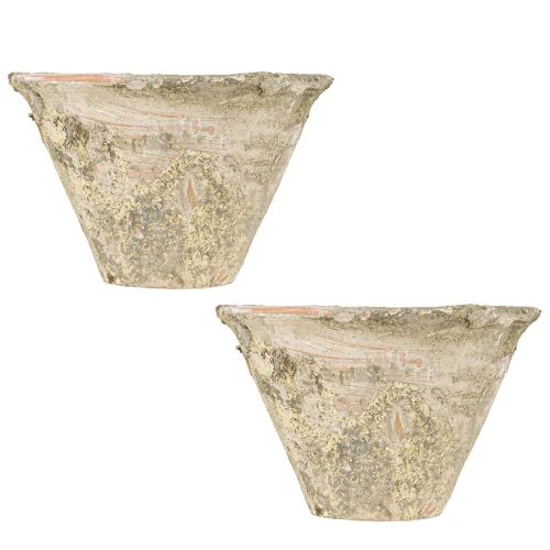 Floristik24 Decorative resin pot planter clay terracotta Ø17cm H11cm 2pcs