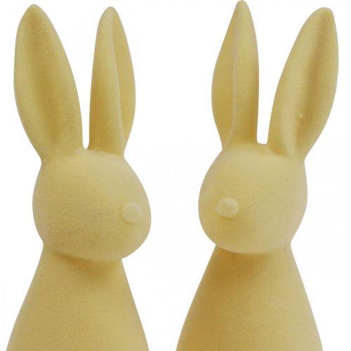 Product Decorative Easter Bunny – 2nd Choice – Flocked Light Yellow H29.5cm 2 pcs