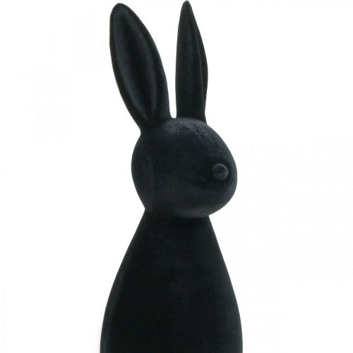 Floristik24 Decorative Bunny Black – 2nd Choice – Decorative Easter Bunny Flocked H47cm