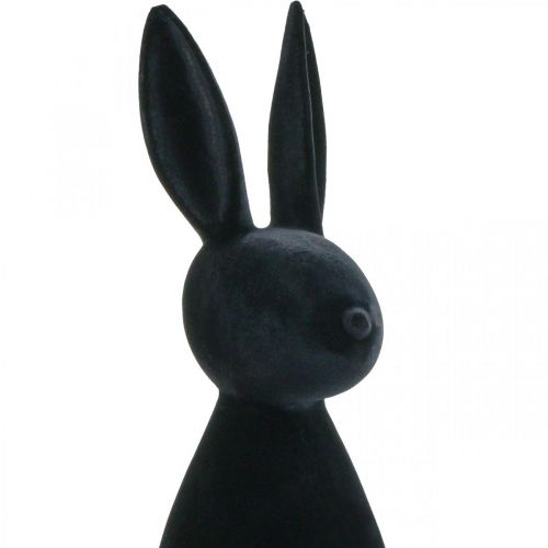 Floristik24 Decorative Bunny Black – 2nd Choice – Decorative Easter Bunny Flocked H69cm