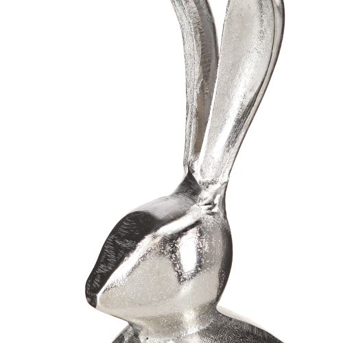 Product Metal Easter Bunny Round Silver coloured Ø12cm H25cm