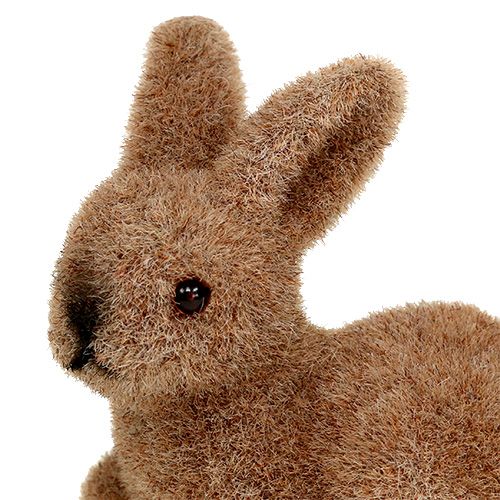Product Decorative rabbits 5cm flocked brown 16 pcs