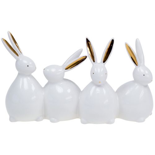 Floristik24 Decorative rabbits white, gold 24cm x 14.5cm x 8.5cm