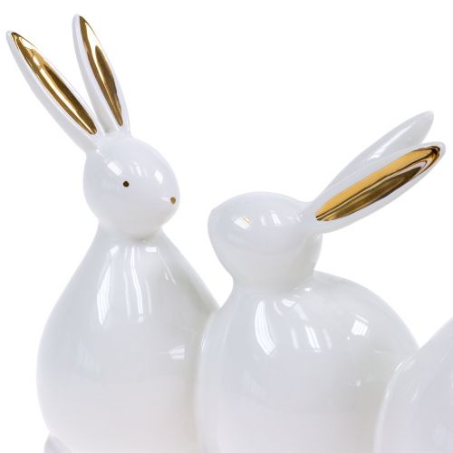 Product Decorative rabbits white, gold 24cm x 14.5cm x 8.5cm