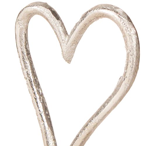 Product Heart Metal Natural Wood Silver coloured 7.5×5×13cm 3pcs