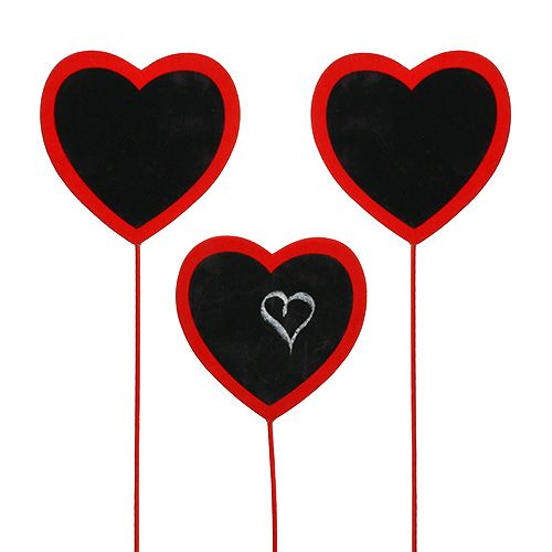 Floristik24 Decorative heart for writing red 9cm x 9cm 12pcs