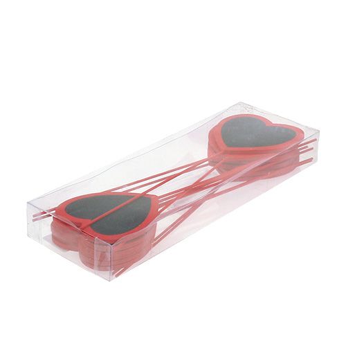 Floristik24 Decorative heart for writing red 9cm x 9cm 12pcs