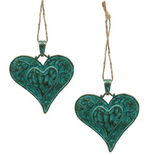 Floristik24 Decorative heart for hanging metal 6 pieces