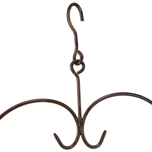 Floristik24 Decorative heart for hanging metal in dark brown H38cm 2pcs