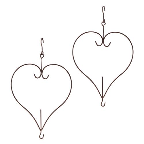 Floristik24 Decorative heart for hanging metal in dark brown H38cm 2pcs