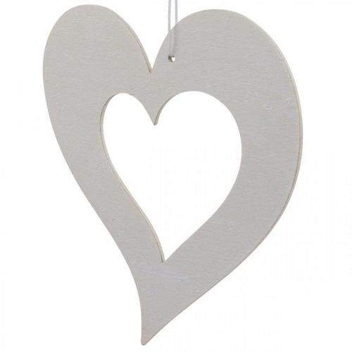 Floristik24 Decorative hearts to hang up wooden heart red/white 12cm 12pcs