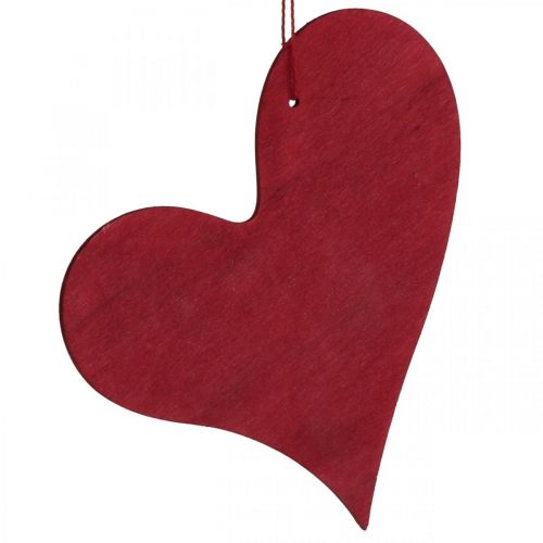 Floristik24 Decorative hearts to hang up wooden heart red/white 12cm 12pcs