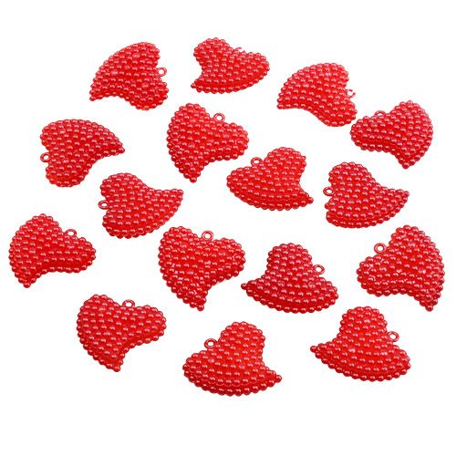 Decorative hearts red 3.5cm 16pcs