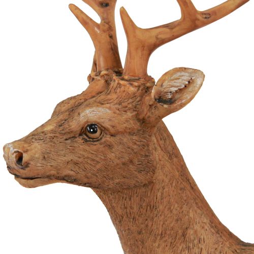 Product Decoration Deer Brown in Wood Look 19x8.5x22.5cm 2 pcs