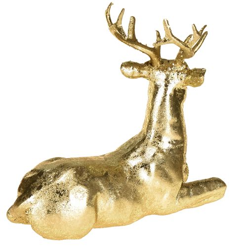 Product Decorative deer lying reindeer figure gold 10.5×7×11.5cm 2 pieces
