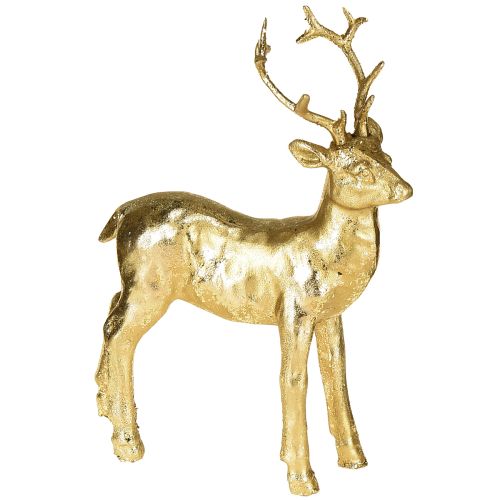Product Decorative deer standing reindeer figure gold 10.5×4.5×16cm 2 pieces