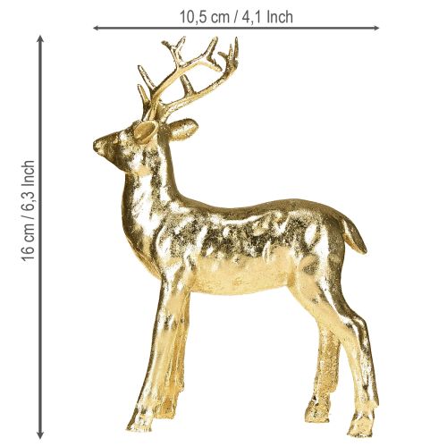 Product Decorative deer standing reindeer figure gold 10.5×4.5×16cm 2 pieces