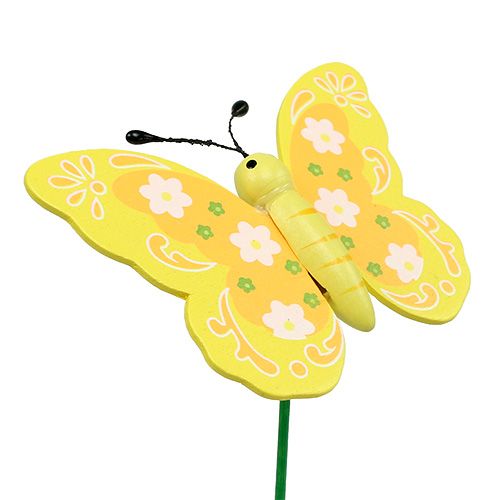 Floristik24 Decorative wooden butterflies on a stick 8cm 24pcs
