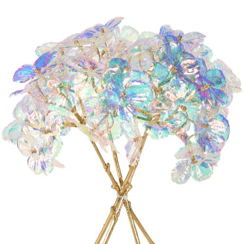 Decorative hydrangea iridescent artificial flower Christmas 27cm 4 pcs