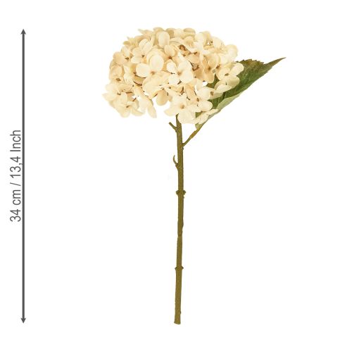 Product Decorative hydrangeas artificial cream silk flowers 34cm 2pcs