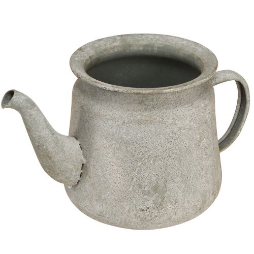 Floristik24 Decorative metal teapot, vintage style, grey, 24×14×14cm, retro shabby chic style