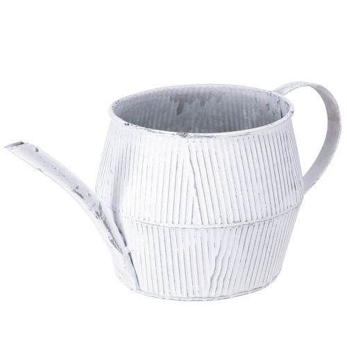 Product Decorative metal jug, white, vintage shabby chic, 28cm