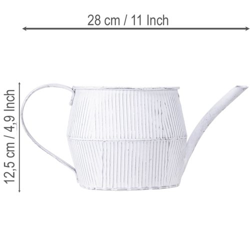 Product Decorative metal jug, white, vintage shabby chic, 28cm