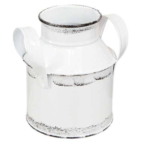 Product Decorative metal jug with handles, white and black, 13cm high, 2 pieces