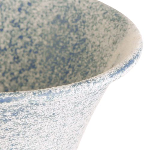 Product Decorative Chalice Antique White Blue Metal Table Decoration Ø11cm H17.5cm